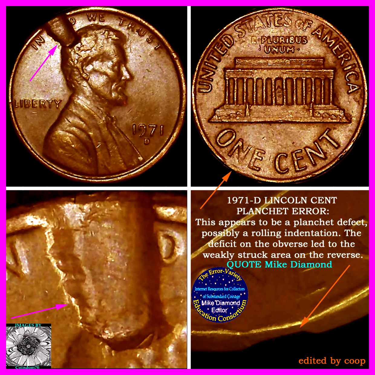 1971-D-LMC--Pre-Strike-Planchet--Error-Or-Debris-Obstructed-Strike?