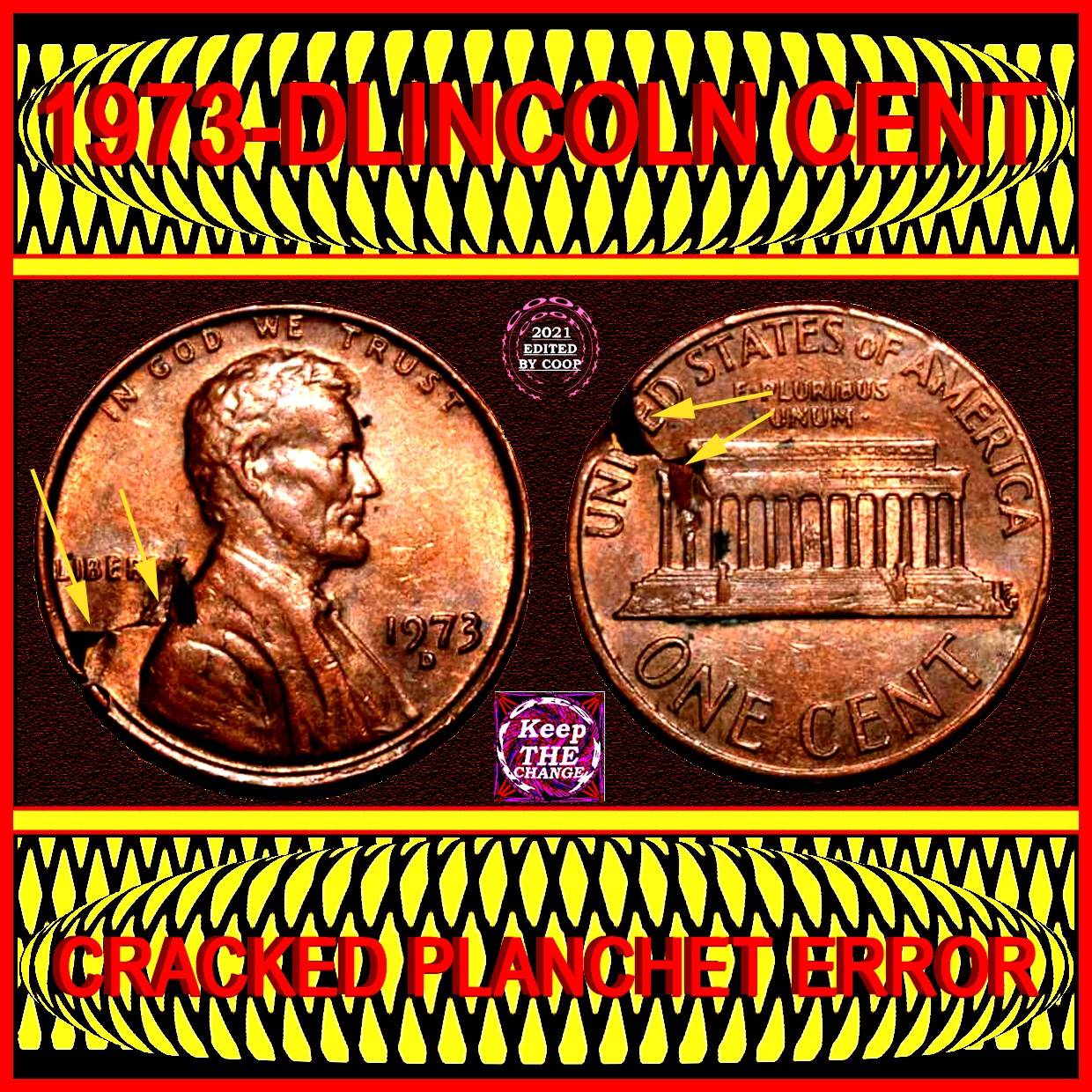 1973-D-Lincoln-Cent---Struck-On-A-Defective-Planchet