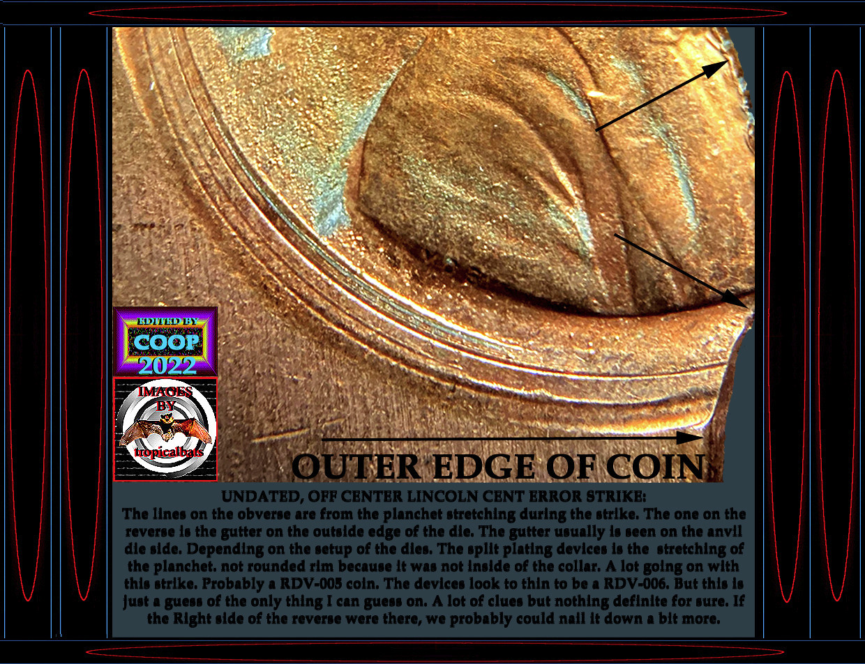 No-Date-Lincoln-Memorial-Cent-Mint-Error---Off-Center-With-Odd-Rings