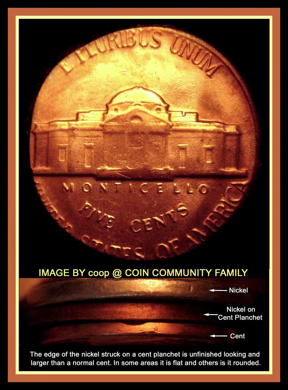 1955-Jefferson-Nickel-On-Penny-Planchet