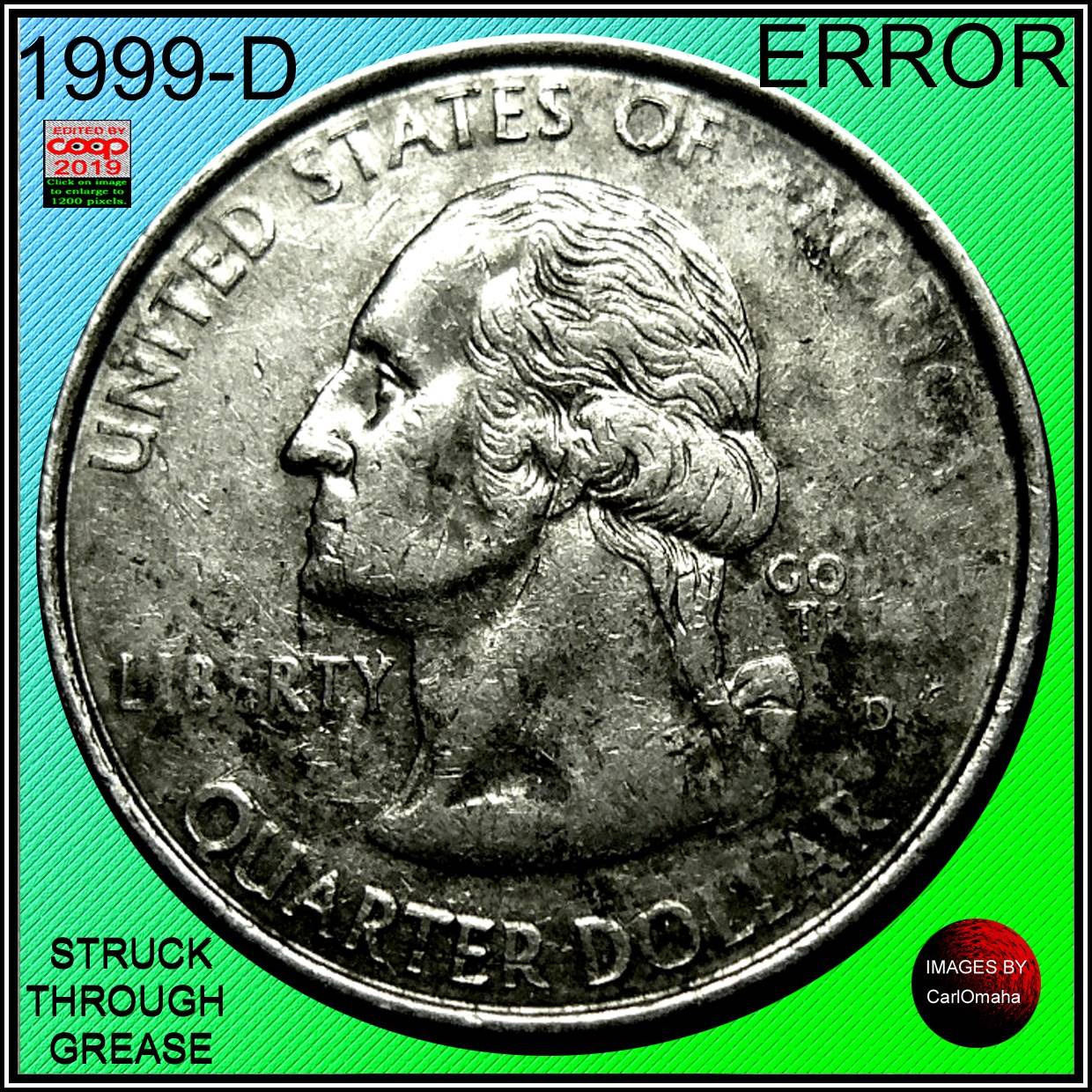 1999-D-Pennsylvania-State-Qtr;-Strike-Thru?-/-Damaged?-/-Die-Adjust?