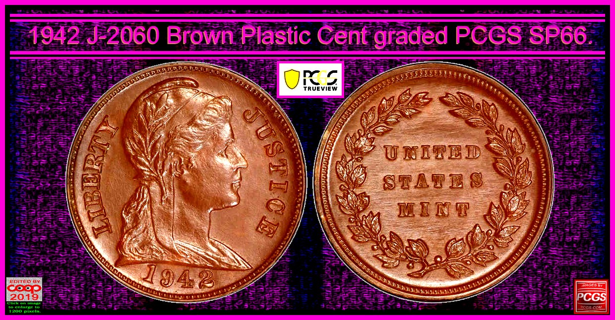 1942-J-2060-Brown-Plastic-Cent-Graded-PCGS-SP-66