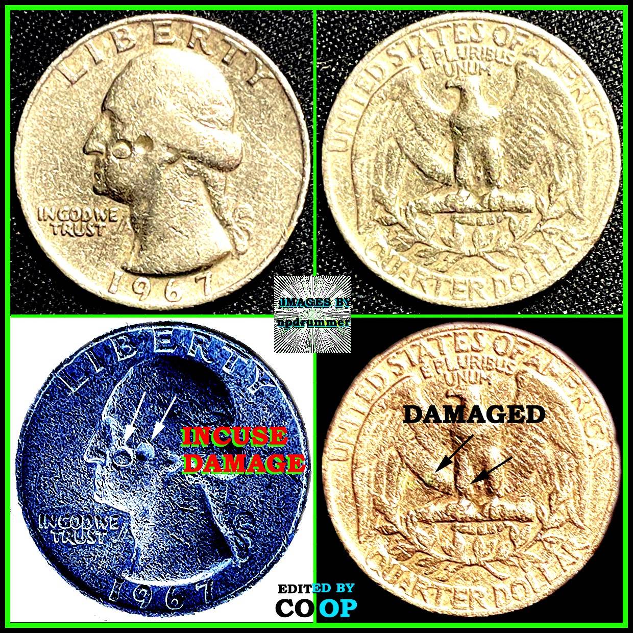 1967-Quarter-Dimple-On-Washington's-Face