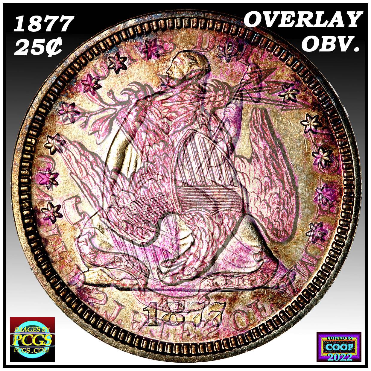 1877-Seated-Quarter-Raised-Bump-On-Reverse