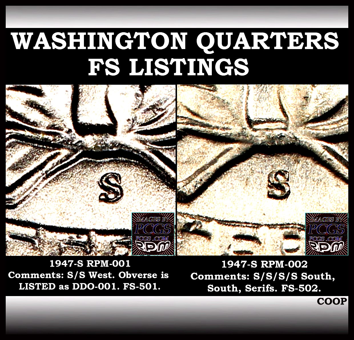 1947-S/S-Washington-Quarter-RPM-001,-DDO-001,-FS-501