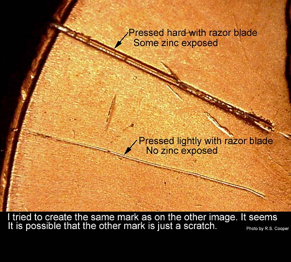1996-P-Lincoln-Cent-With-Reverse-Struck-Through-Was-Soaked-In-Acetone