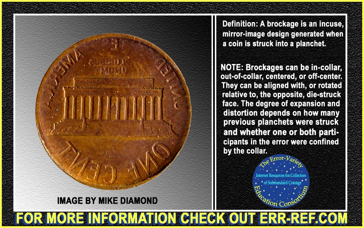 No-Date-Lincoln-Memorial-Cent-Mint-Error---Split-Planchet-Struck-Through-Planchet