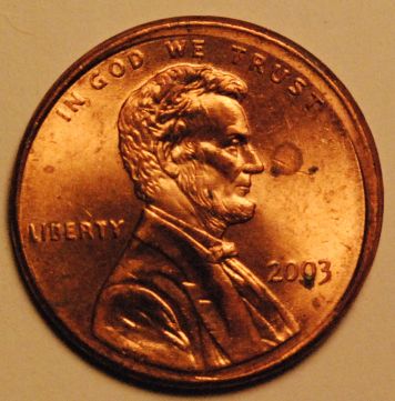 2003-P-Off-Center-Cent-In-Pocket-Change