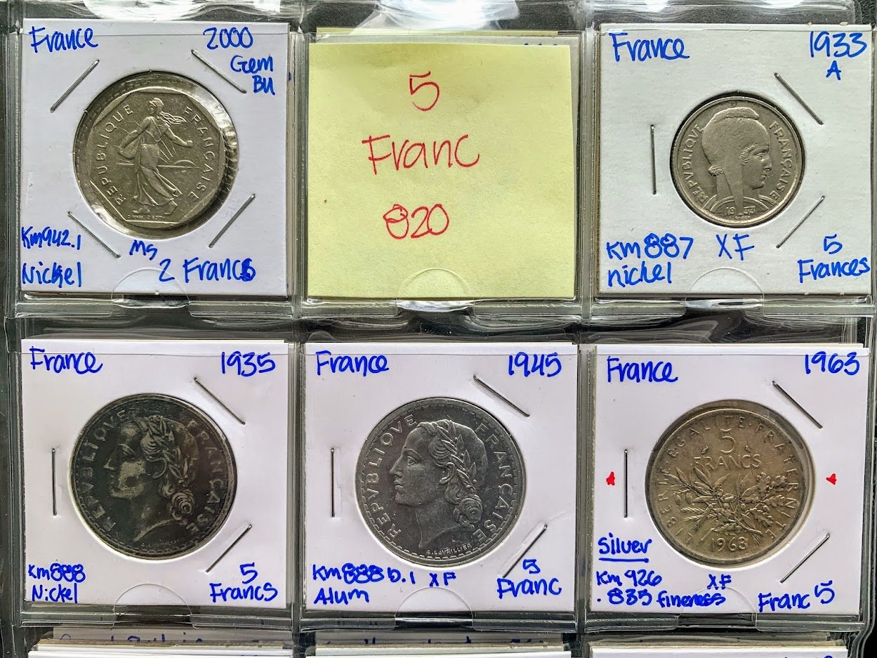 France-Type-Set!-1796-2001-1centime-To-100-Francs