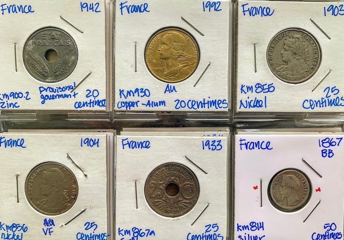 France-Type-Set!-1796-2001-1centime-To-100-Francs