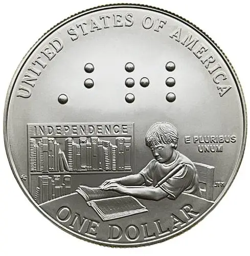 2009---P-Louis-Braille-Commemorative-Dollars---The-Coin