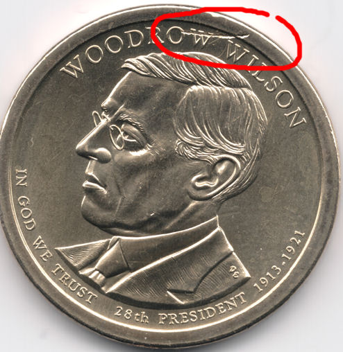 Presidential-Wilson-Dollar-/-Saratoga-Quarter-Strike-Through