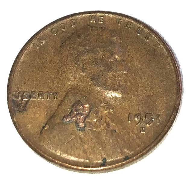 Lincoln-Cent-Foldover-Retained-Lamination-1951-D