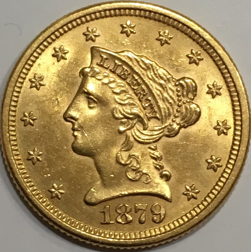 1879-Liberty-Head-$2.50-Gold-For-Grading