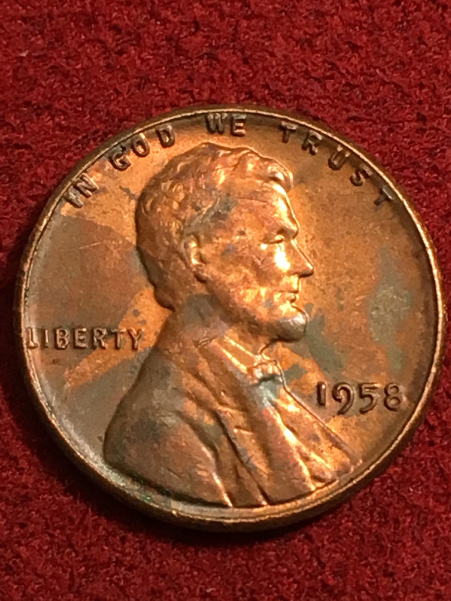 1958-Wheat-With-Interesting-Toning-And-Die-Cracks