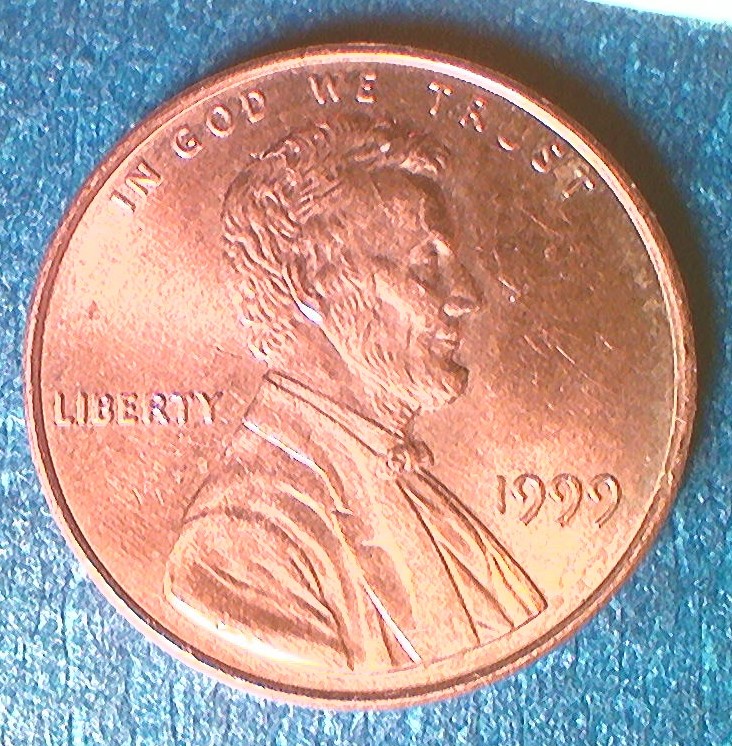 1999-P-Penny-With-Die-Break-On-Reverse