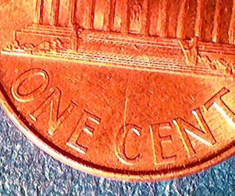 1999-P-Penny-With-Die-Break-On-Reverse