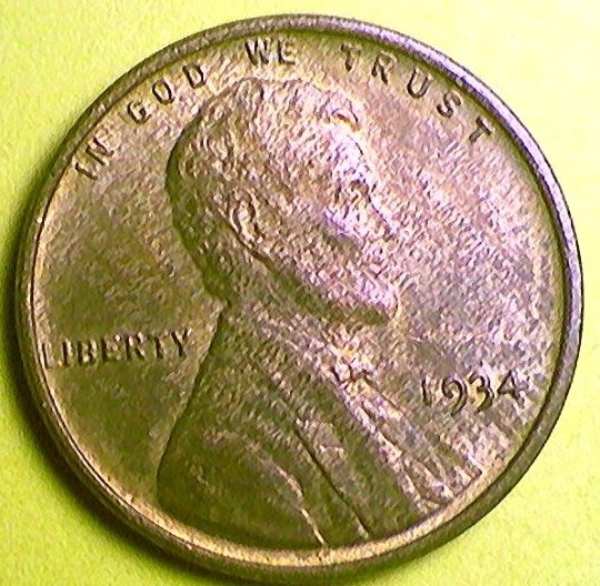 1934-P-Penny-Chr-Some-Wear-And-Tear