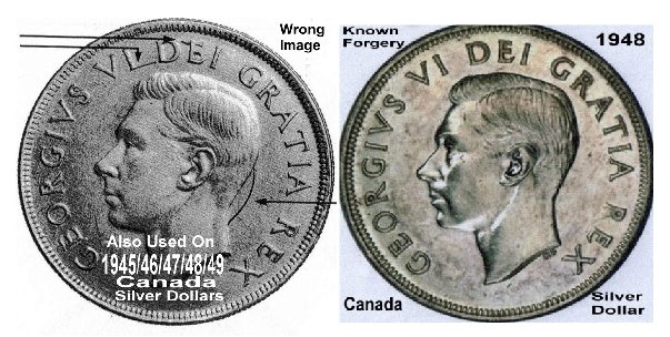 Pictorial-Of-Fake-/-Suspect-1948-Canada-Silver-Dollar