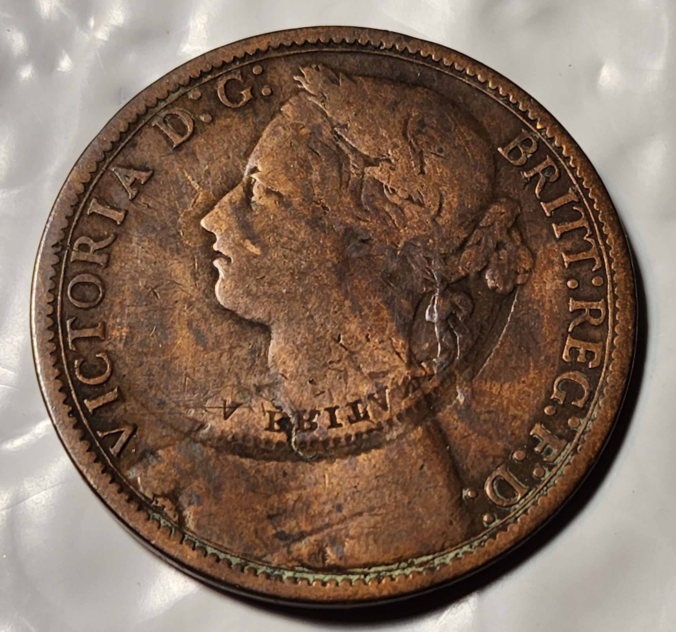 1877-British-Penny---What-Do-You-Think-Caused-This?--Post-Mint?