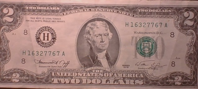 1957-Dollar-Bill-Silver-Certificate-Blue-Stamp-And-1976-2-Dollar-Bill