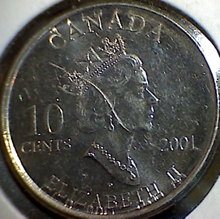 2001-Volunteer-10-Cent-/-End-Of-Its-Die-Life-Obverse-With-Claws-And-Horns