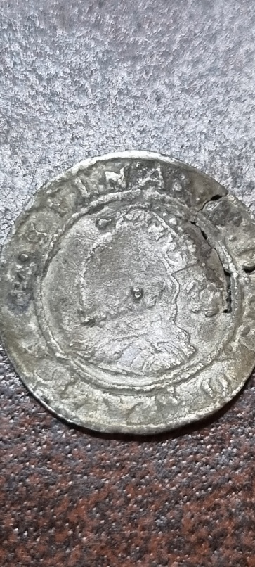 Elizabeth-1,1573-Silver-Hammered-Coin-,-Three-Halfpence-?