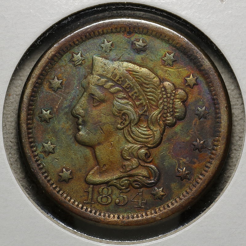 1854-Cent-Toned-Grading