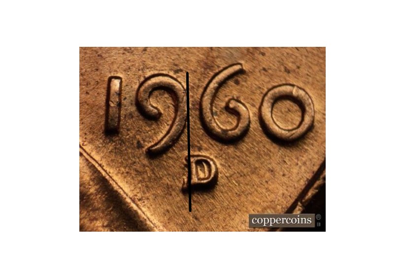 1960-D-Cent-Damage-Or-Mad-Die-And-Broken-Post-On-Mint-Mark