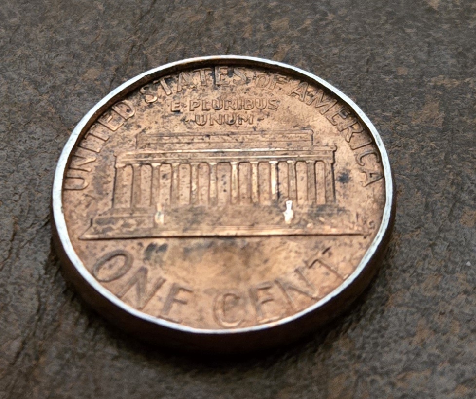 1991-D-Penny-With-Raised-Edge-On-Both-Sides