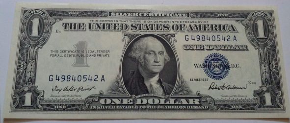 1957-Silver-Certificate.-Never-Folded.