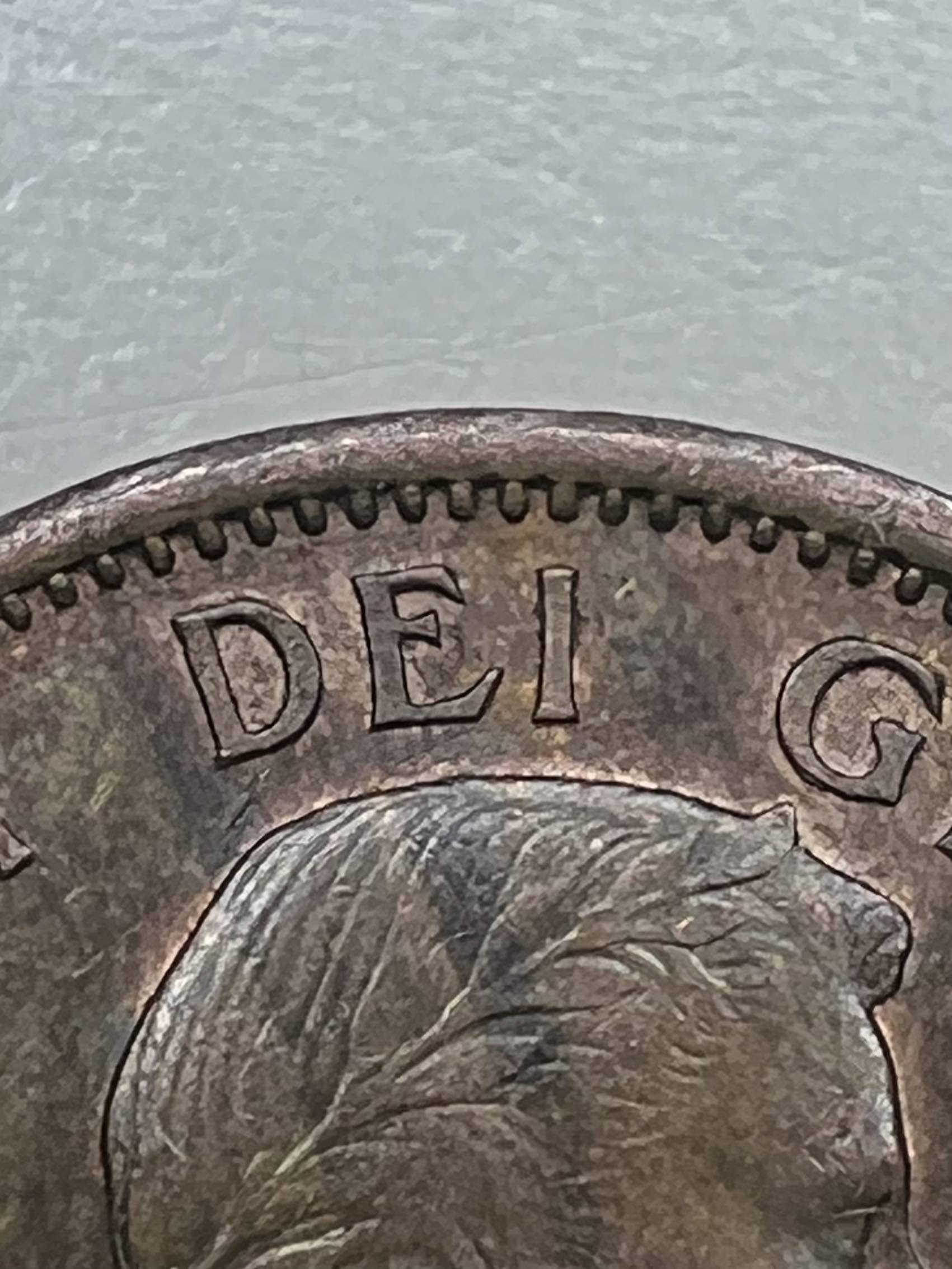 1955-Canadian-Penny,-Die-Crack?