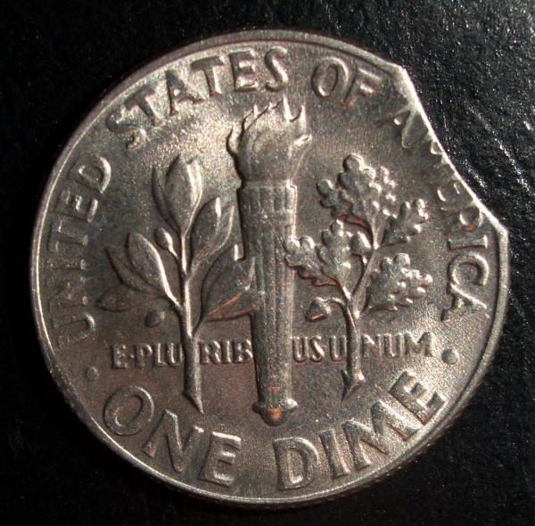 1965-Dime-Clip-Error,-Grade-Please