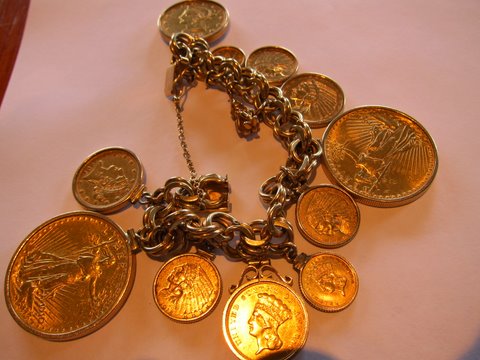 I-Just-Inherited-This.--11-Gold-Coins-On-A-Bracelet.