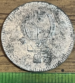 Token-With-Hot-Air-Balloon/-Winged-God-On-Bird