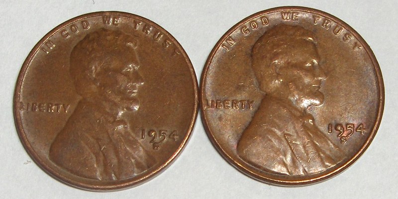 Matched-Pair-1954-S-Lincoln-Cent-Errors