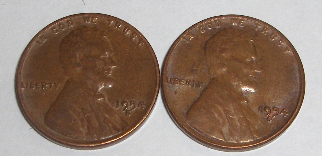 Matched-Pair-1954-S-Lincoln-Cent-Errors