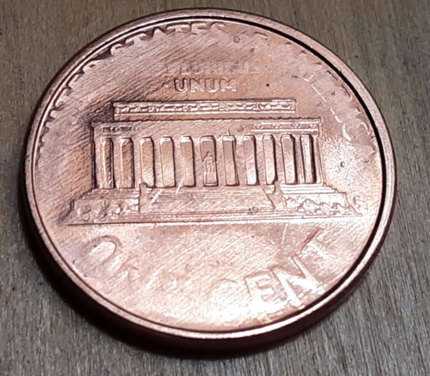 1995-Lincoln-Cent-Struck-Through-Both-Sides