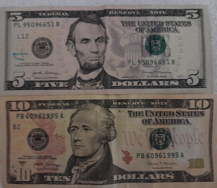 $5-And-$10-Bill-Serial-Number-Not-Technically-Same-But-Close