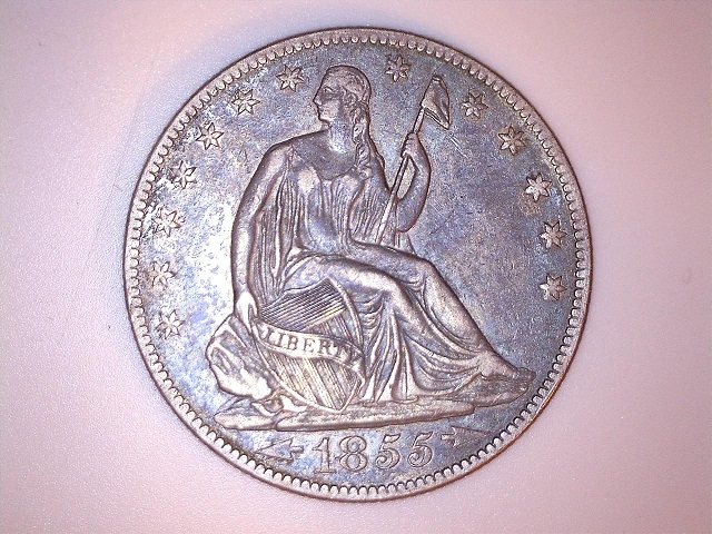 1855-Half-Dollar.-Variety-Vs.-Double,-Triple-Strike.