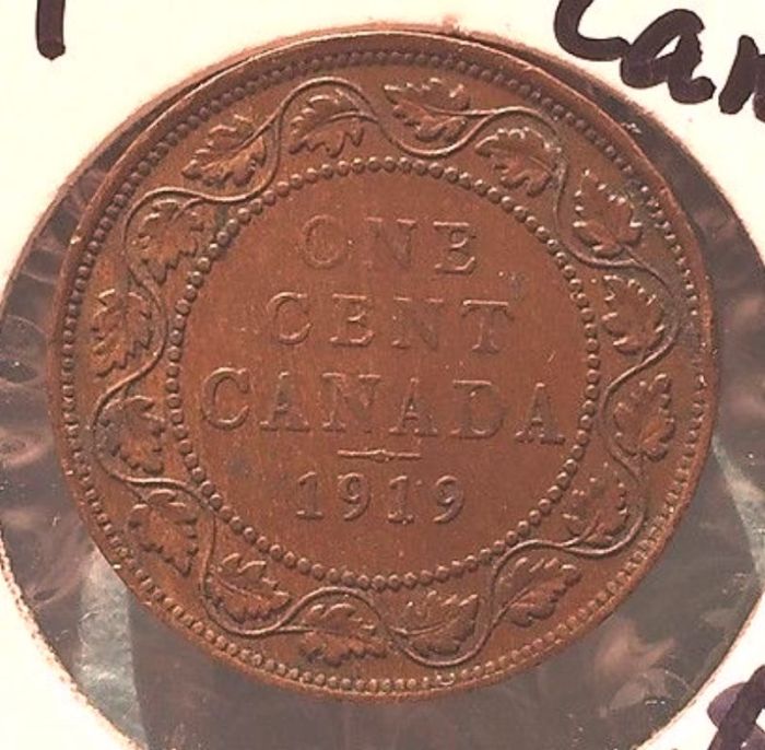 1919-Canadian-Large-Cent-With-A-Dot
