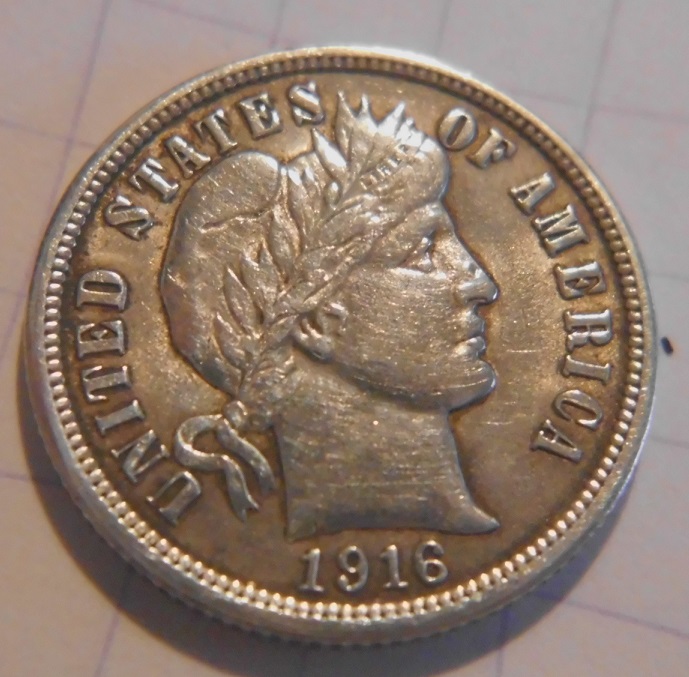 1916-Barber-Dime-For-Grading,-Possible-Clash?