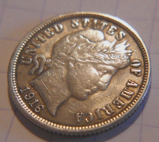 1916-Barber-Dime-For-Grading,-Possible-Clash?