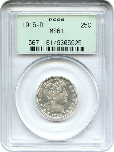 1915-D-Barber-Quarter-...-OGH-Slab-PCGS
