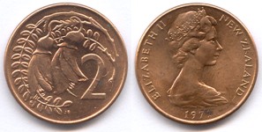 1974-New-Zealand-2-Cent-Coin-In-Silver