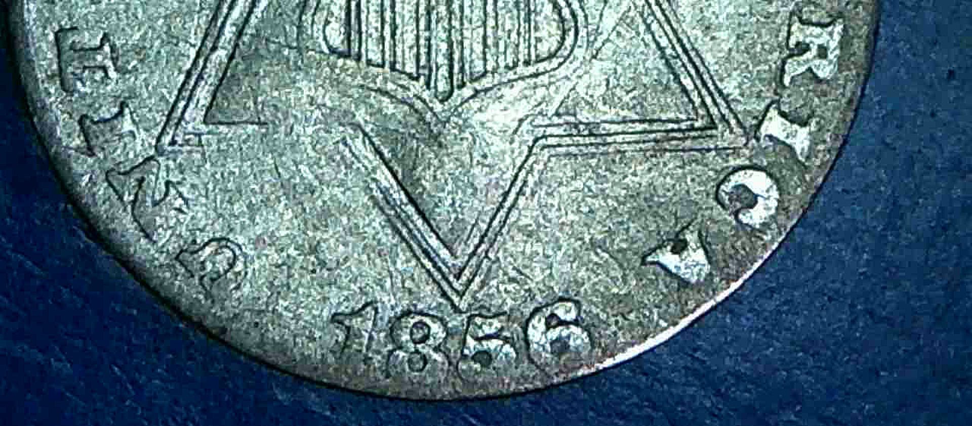 1856-Three-Cent-Silver-Trime-Type-2.-Gradeable?