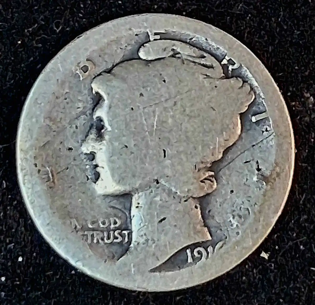 1916-Mercury-Dime-About-P/Fr.-Possibly-A-Denver?