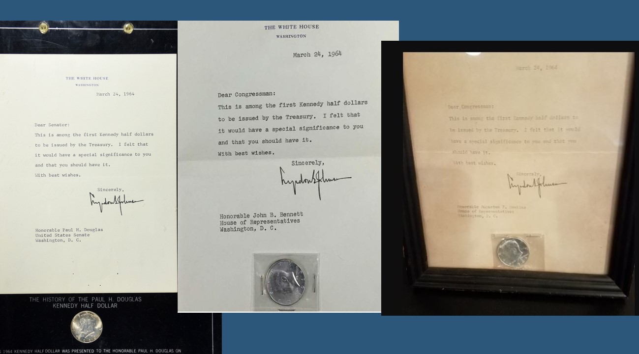 President-Lyndon-B.-Johnson-Giveaways-Among-The-First-1964-Kennedy-Half-Dollars