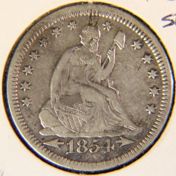 1854-Seated-Liberty-Quarter-Lamination