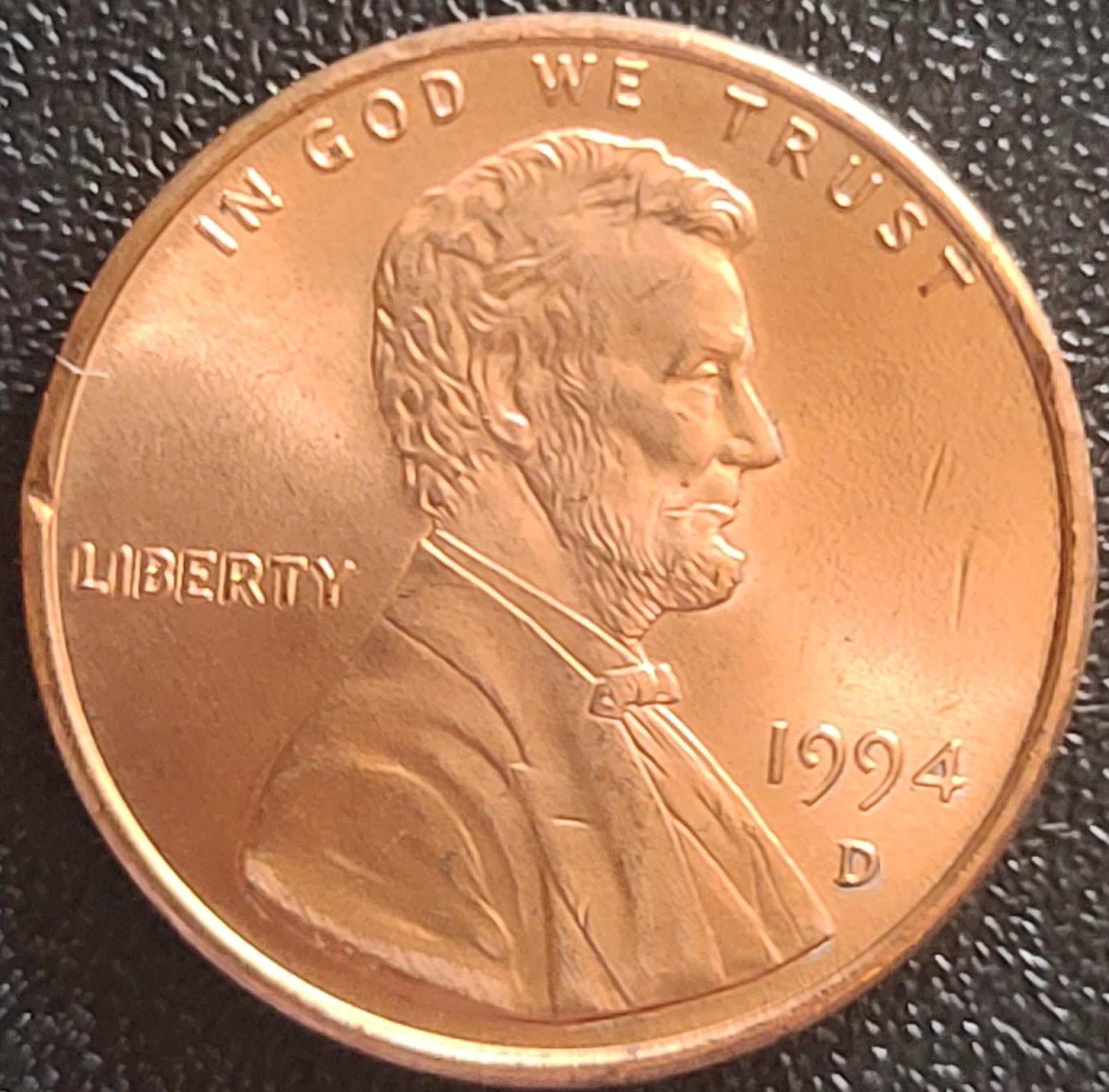 1994-D-Lincoln-Cent,-Attn.-To-Obverse